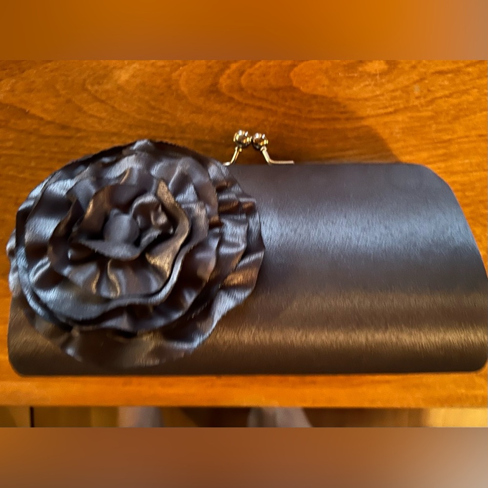 Used once: Lovely blue Hand Clutch, 8x5